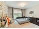 A bedroom with a fun themed wall and window view creating a fun atmosphere at 1590 Johnson Ne Rd, Atlanta, GA 30306