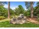 Inviting backyard fire pit area with stone paver patio and outdoor seating, perfect for entertaining at 1590 Johnson Ne Rd, Atlanta, GA 30306