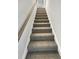 Carpeted staircase with white trim and wooden handrail adds a touch of elegance at 5331 Tuscany Dr, Douglasville, GA 30135