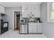 Kitchen with ample cabinet space, dishwasher, and convenient access to other rooms at 118 Greenwood St, Fairburn, GA 30213