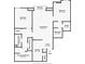 Detailed floor plan showcasing the layout of the home, including the living room, bedrooms, and kitchen at 199 14Th Ne St # 710, Atlanta, GA 30309