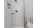 Close-up of bathroom shower with white subway tile and modern fixtures at 95 Ivy Ne Trl, Atlanta, GA 30342