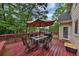 Outdoor deck featuring dining table, seating for six, and space for entertaining guests at 509 Orchards Walk, Stone Mountain, GA 30087