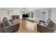 Spacious living room with a fireplace, built-in bookshelves, hardwood floors, and large window views at 509 Orchards Walk, Stone Mountain, GA 30087