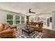 Inviting living room showcasing a fireplace, comfortable seating and hardwood floors with an open layout at 10204 Deep Creek Pl, Union City, GA 30291
