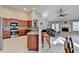 Modern kitchen showcasing stainless steel appliances and open access to the living area at 609 Grand Ashbury Ln, Buford, GA 30518
