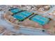 Aerial view of pristine tennis courts available within the community at 93 Richmond Way, Villa Rica, GA 30180