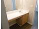 Bathroom boasting a white vanity with ample counter space and storage cabinet at 3216 Panthers Trce, Decatur, GA 30034
