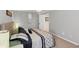 Bedroom with gray walls, carpet and white trim at 3722 Somerset Nw Rdg, Kennesaw, GA 30144