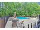 Community swimming pool with lounge chairs, tables, and umbrellas at 3722 Somerset Nw Rdg, Kennesaw, GA 30144