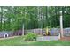Spacious backyard with a chicken coop, surrounded by a wooden fence and lush greenery at 1657 Millhouse Lndg, Marietta, GA 30066