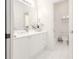 Bathroom featuring a single vanity, tile flooring, and a doorway to the toilet at 2174 Basque Se Dr, Smyrna, GA 30080