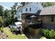 Spacious backyard with a pool, deck, and stairs, great for entertaining and relaxation at 225 Blueberry Rdg, Milton, GA 30075