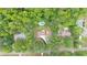 Aerial view showcasing pool, house, and green surroundings at 320 Williamsburg Cir, Mcdonough, GA 30253
