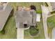 Aerial view showcases the home's backyard patio, basketball court, and meticulously maintained lawn at 44 Kingsford Xing, Acworth, GA 30101