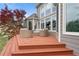 Relaxing outdoor deck area features comfortable seating with views of the backyard and mature trees at 44 Kingsford Xing, Acworth, GA 30101