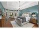 Serene main bedroom offers a tray ceiling, bay window, and plush furnishings for ultimate relaxation at 44 Kingsford Xing, Acworth, GA 30101