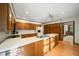 Spacious kitchen featuring an island, ample cabinet space, and a skylight, offering bright, natural light at 170 Mark Nw Trl, Sandy Springs, GA 30328