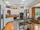 Stylish kitchen with a breakfast bar, white cabinets, and hardwood floors at 1415 N Flat Rock Rd, Douglasville, GA 30134