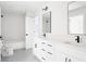 Bright bathroom featuring dual sinks, black fixtures and a tiled shower/tub combo at 2761 Mathews St, Smyrna, GA 30080
