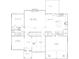 Detailed first floor plan showing the layout of the living spaces, including the kitchen and dining area at 3268 Lions Ruby Ln, Atlanta, GA 30349
