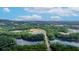 Scenic aerial view of lakefront community with bridge, lush green trees, and blue skies with fluffy clouds at 3501 Great Sky Pkwy, Canton, GA 30114
