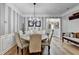 Elegant dining area with a round table, upholstered chairs, and wainscoting accents the walls at 4485 Cadmium Dr, Cumming, GA 30040