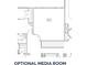 Floor plan showing the optional media room, staircase, bedroom, and bathroom layout at 3301 Lions Ruby Ln, Atlanta, GA 30349