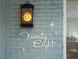 Close-up of the house number 'Twenty Eight' with decorative stars on a painted brick wall at 28 Peachtree Hills Ne Ave, Atlanta, GA 30305