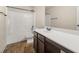 Bathroom featuring a tiled floor, ample vanity space, and a shower with tub at 3257 Alhambra Cir, Hampton, GA 30228
