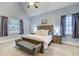 Comfortable bedroom with neutral tones, vaulted ceiling, and lots of natural light at 401 Night Hawk Ct, Canton, GA 30114