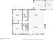 Detailed first floor plan showcasing bedrooms, bathroom, kitchen and living room at 5419 Tyree Rd, Winston, GA 30187
