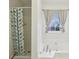 Well-lit bathroom with a bathtub and a shower, complemented by natural light from a window at 1031 Bettina Sw Ct, Mableton, GA 30126