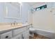 Bathroom with an integrated sink and vanity with a bathtub and shower at 1229 Colony Cir, Marietta, GA 30068