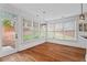 Bright dining area with hardwood floors, multiple windows and direct access to outdoor area at 2265 Venture Dr, Marietta, GA 30062