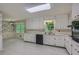 Traditional kitchen with white cabinets, black appliances, and bright natural lighting at 2034 Starfire Ne Dr, Atlanta, GA 30345