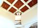 Living room with a coffered ceiling, a ceiling fan, and an open view to the second floor at 3306 Chastain Ridge Dr, Marietta, GA 30066