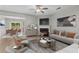 Inviting living room with fireplace, wood floors, stylish furniture, and ample natural light at 1880 Garbrooke Cv, Lawrenceville, GA 30046