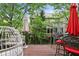 Relaxing back deck featuring outdoor furniture with vibrant foliage providing a private outdoor space at 11187 Calypso Dr # 12, Alpharetta, GA 30009