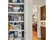 Walk-in pantry storage, with easy access to the kitchen and living room at 11187 Calypso Dr # 12, Alpharetta, GA 30009