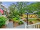 Beautifully landscaped townhome community with gravel paths and a yellow cottage at 1076 Green St, Roswell, GA 30075