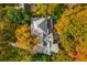 Aerial view of the home showcasing the roof, pool, and outdoor patio surrounded by lush landscaping at 1285 Wesley Nw Pl, Atlanta, GA 30327