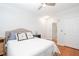 Serene bedroom featuring a comfortable bed, neutral walls, and a closet providing ample storage space at 1850 Cotillion Dr # 4306, Dunwoody, GA 30338