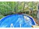 A view of the backyard pool, with a partial view of the surrounding forest at 1900 Shady Creek Ln, Lawrenceville, GA 30043