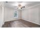 Bedroom featuring hardwood floors and a ceiling fan at 2002 Country Park Se Dr, Smyrna, GA 30080