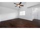 Bedroom showcasing hardwood floors, vaulted ceilings, ceiling fan and bright windows at 1468 Briarwood Ne Rd # 2003, Atlanta, GA 30319