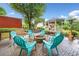 Backyard fire pit with comfortable seating, brick pavers, and a charming gazebo perfect for outdoor gatherings at 3415 Trickum Rd, Woodstock, GA 30188