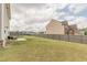 Expansive fenced backyard featuring a patio seating area and play structure at 3868 Sweet Iris Cir, Loganville, GA 30052