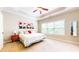 Bright bedroom with neutral walls, ceiling fan, double window, and carpeted floors at 1263 Linden Ne Ct, Atlanta, GA 30329