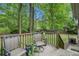 Cozy back deck perfect for relaxing, surrounded by lush greenery and mature trees at 2623 Riggs Dr, Atlanta, GA 30344